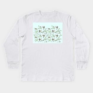 Geometric Birds Pattern Colors Kids Long Sleeve T-Shirt